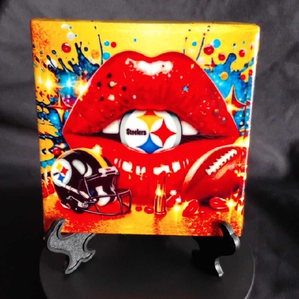 Hand Crafted Steelers Lip Art